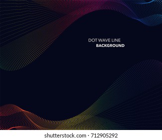 Elegant abstract vector spectrum rainbow gradient wave dot line futuristic style background