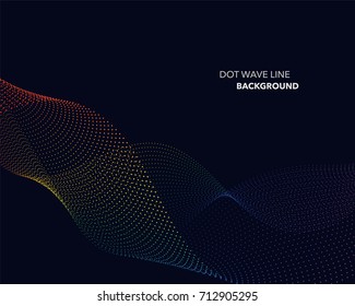 Elegant abstract vector spectrum rainbow gradient wave dot line futuristic style background