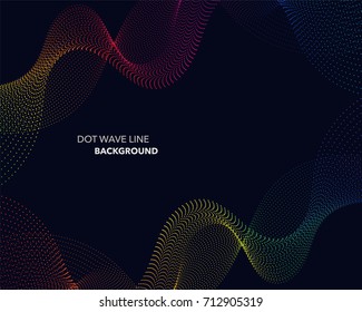Elegant abstract vector spectrum rainbow gradient wave dot line futuristic style background