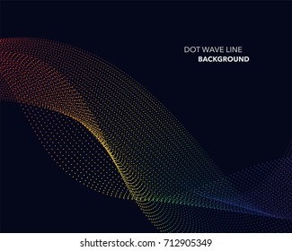Elegant abstract vector spectrum rainbow gradient wave dot line futuristic style background