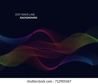 Elegant abstract vector spectrum rainbow gradient wave dot line futuristic style background