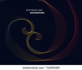 Elegant abstract vector spectrum rainbow gradient wave dot line futuristic style background