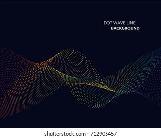 Elegant abstract vector spectrum rainbow gradient wave dot line futuristic style background
