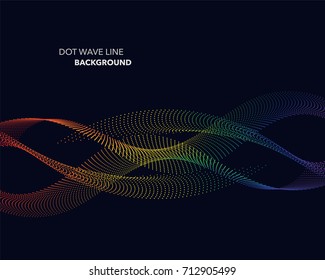 Elegant abstract vector spectrum rainbow gradient wave dot line futuristic style background
