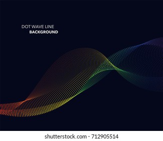 Elegant abstract vector spectrum rainbow gradient wave dot line futuristic style background