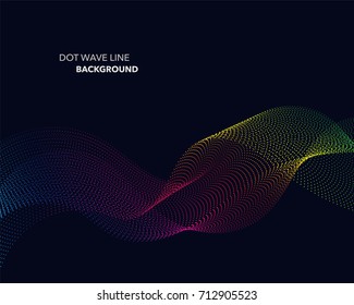 Elegant abstract vector spectrum rainbow gradient wave dot line futuristic style background