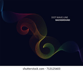 Elegant abstract vector spectrum rainbow gradient wave dot line futuristic style background