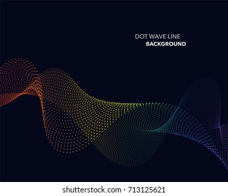 Elegant abstract vector spectrum rainbow gradient wave dot line futuristic style background