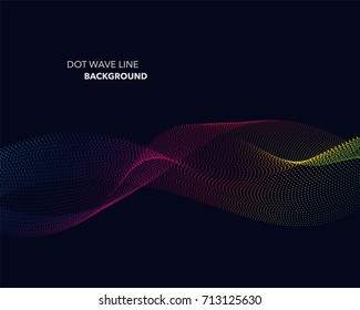 Elegant abstract vector spectrum rainbow gradient wave dot line futuristic style background
