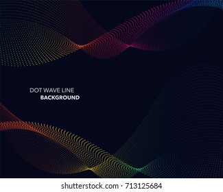Elegant abstract vector spectrum rainbow gradient wave dot line futuristic style background