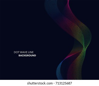 Elegant abstract vector spectrum rainbow gradient wave dot line futuristic style background
