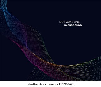 Elegant abstract vector spectrum rainbow gradient wave dot line futuristic style background