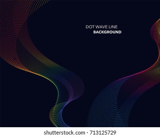 Elegant abstract vector spectrum rainbow gradient wave dot line futuristic style background