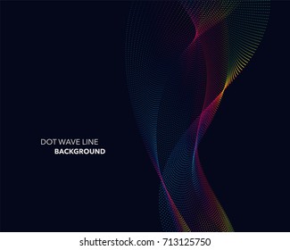 Elegant abstract vector spectrum rainbow gradient wave dot line futuristic style background