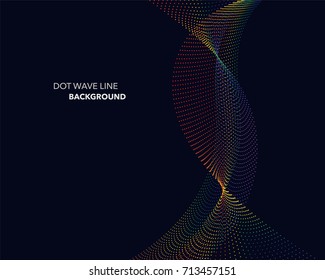 Elegant abstract vector spectrum rainbow gradient wave dot line futuristic style background