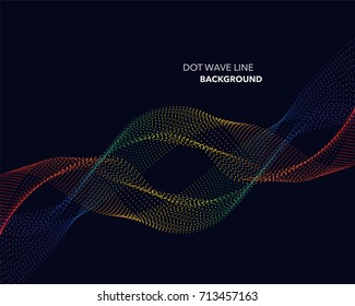 Elegant abstract vector spectrum rainbow gradient wave dot line futuristic style background