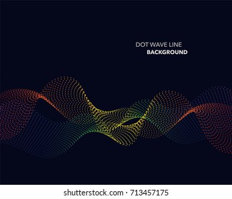 Elegant abstract vector spectrum rainbow gradient wave dot line futuristic style background