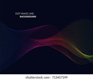Elegant abstract vector spectrum rainbow gradient wave dot line futuristic style background