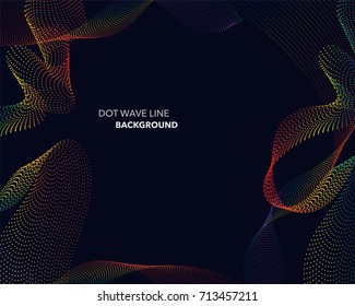 Elegant abstract vector spectrum rainbow gradient wave dot line futuristic style background