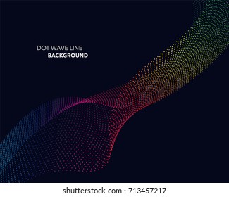 Elegant abstract vector spectrum rainbow gradient wave dot line futuristic style background