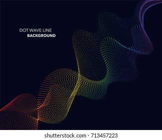 Elegant abstract vector spectrum rainbow gradient wave dot line futuristic style background
