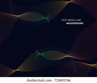 Elegant abstract vector spectrum rainbow gradient wave dot line futuristic style background