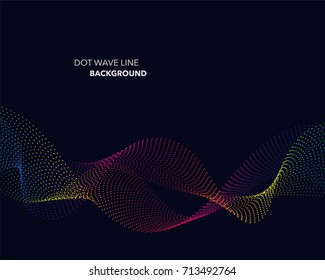Elegant abstract vector spectrum rainbow gradient wave dot line futuristic style background