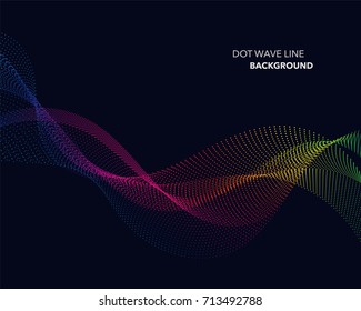 Elegant abstract vector spectrum rainbow gradient wave dot line futuristic style background