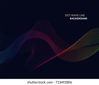 Elegant abstract vector spectrum rainbow gradient wave dot line futuristic style background