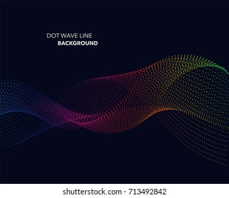 Elegant abstract vector spectrum rainbow gradient wave dot line futuristic style background