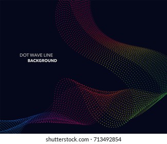 Elegant abstract vector spectrum rainbow gradient wave dot line futuristic style background