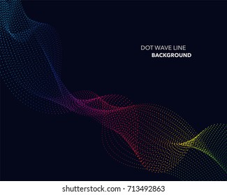 Elegant abstract vector spectrum rainbow gradient wave dot line futuristic style background