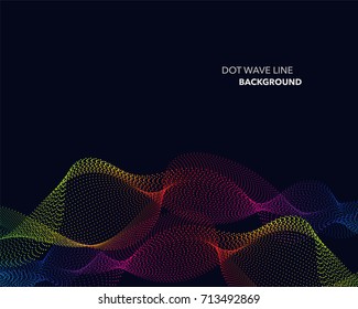 Elegant abstract vector spectrum rainbow gradient wave dot line futuristic style background