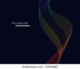 Elegant abstract vector spectrum rainbow gradient wave dot line futuristic style background