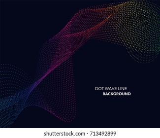 Elegant abstract vector spectrum rainbow gradient wave dot line futuristic style background