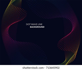 Elegant abstract vector spectrum rainbow gradient wave dot line futuristic style background