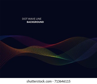 Elegant abstract vector spectrum rainbow gradient wave dot line futuristic style background