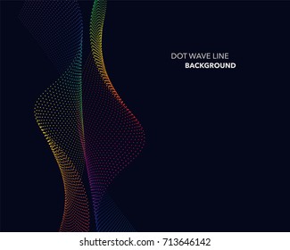 Elegant abstract vector spectrum rainbow gradient wave dot line futuristic style background