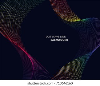 Elegant abstract vector spectrum rainbow gradient wave dot line futuristic style background