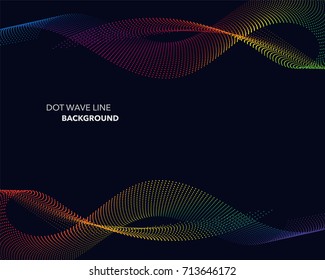 Elegant abstract vector spectrum rainbow gradient wave dot line futuristic style background