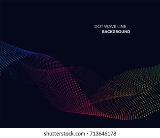 Elegant abstract vector spectrum rainbow gradient wave dot line futuristic style background