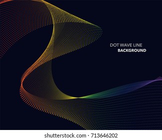 Elegant abstract vector spectrum rainbow gradient wave dot line futuristic style background