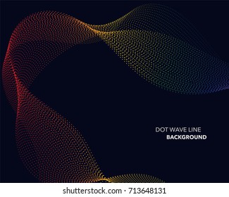Elegant abstract vector spectrum rainbow gradient wave dot line futuristic style background