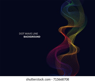Elegant abstract vector spectrum rainbow gradient wave dot line futuristic style background