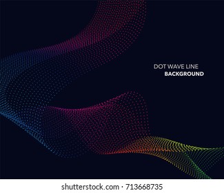 Elegant abstract vector spectrum rainbow gradient wave dot line futuristic style background
