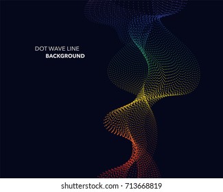 Elegant abstract vector spectrum rainbow gradient wave dot line futuristic style background