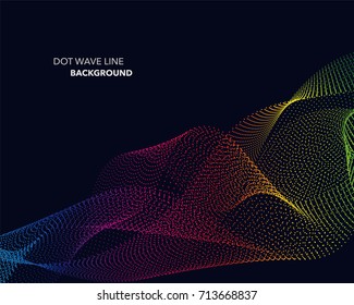 Elegant abstract vector spectrum rainbow gradient wave dot line futuristic style background