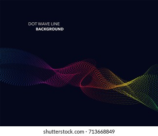 Elegant abstract vector spectrum rainbow gradient wave dot line futuristic style background