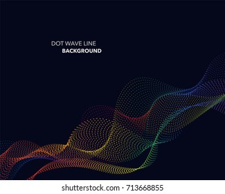 Elegant abstract vector spectrum rainbow gradient wave dot line futuristic style background