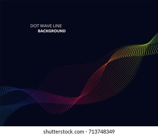 Elegant abstract vector spectrum rainbow gradient wave dot line futuristic style background